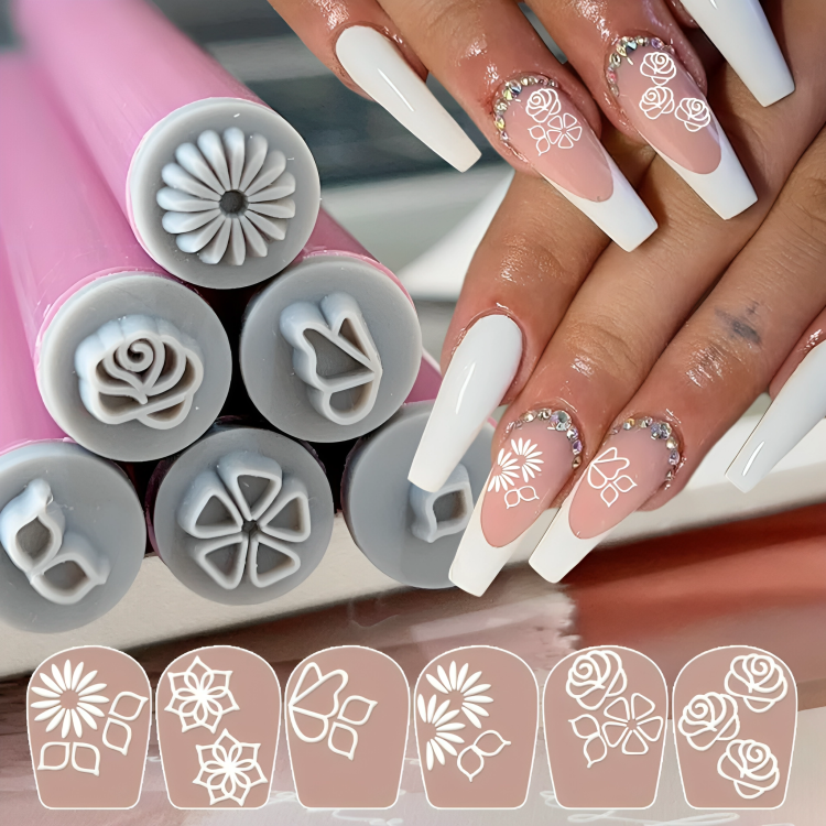 Nail Art Stamp Pen Interchangeable Patterns & One-Press