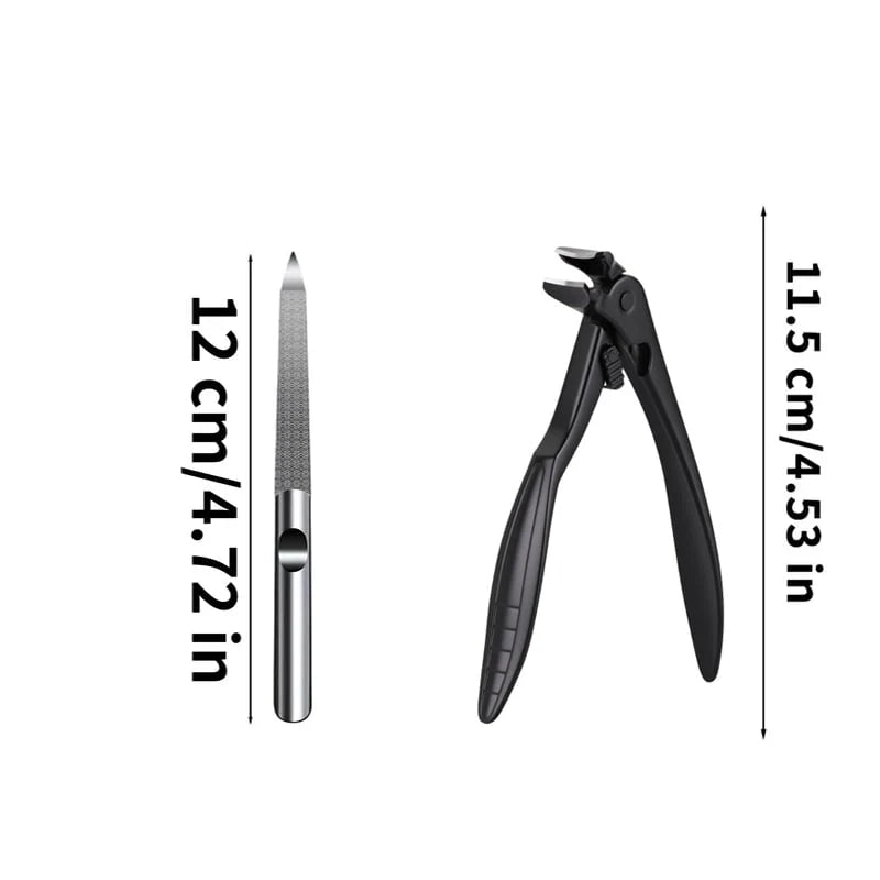 Nail Clippers Long Handle & Angled Head Curved Blades