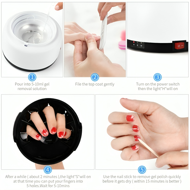 Nail Polish Remover Machine Gentle Steam Gel & Acrylic