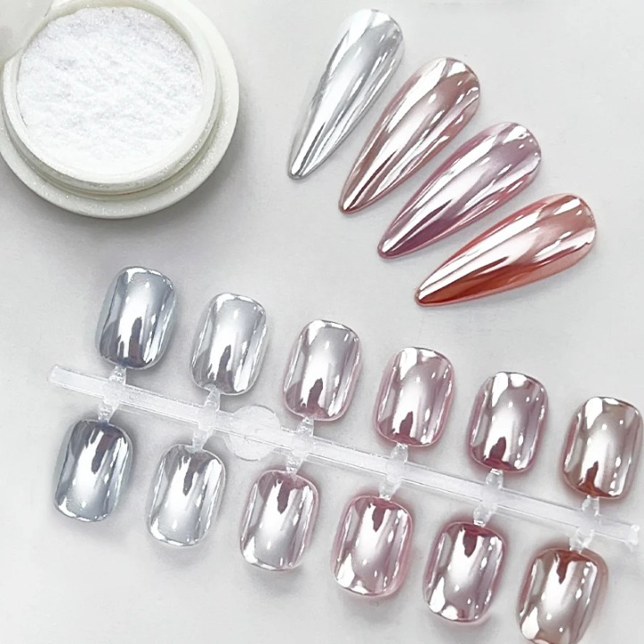 Nail Powder Chrome Silver Mirror For Gel & Acrylic