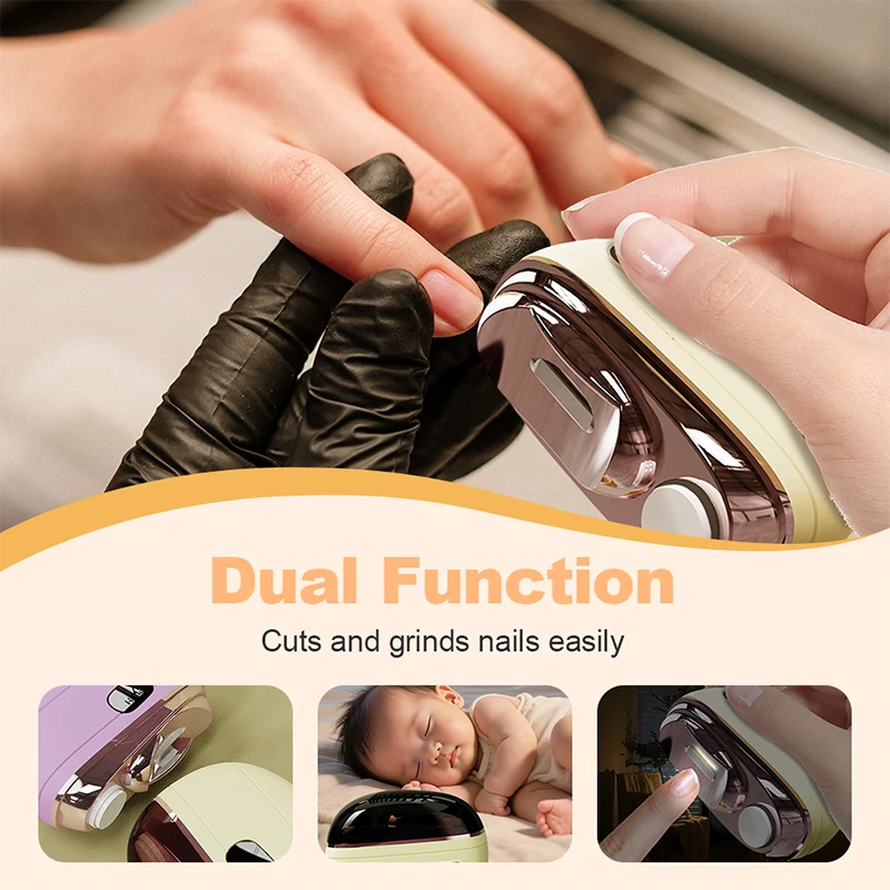 Nail Trimmer 2-in-1 Cutting & Filing Anti-Pinch LED