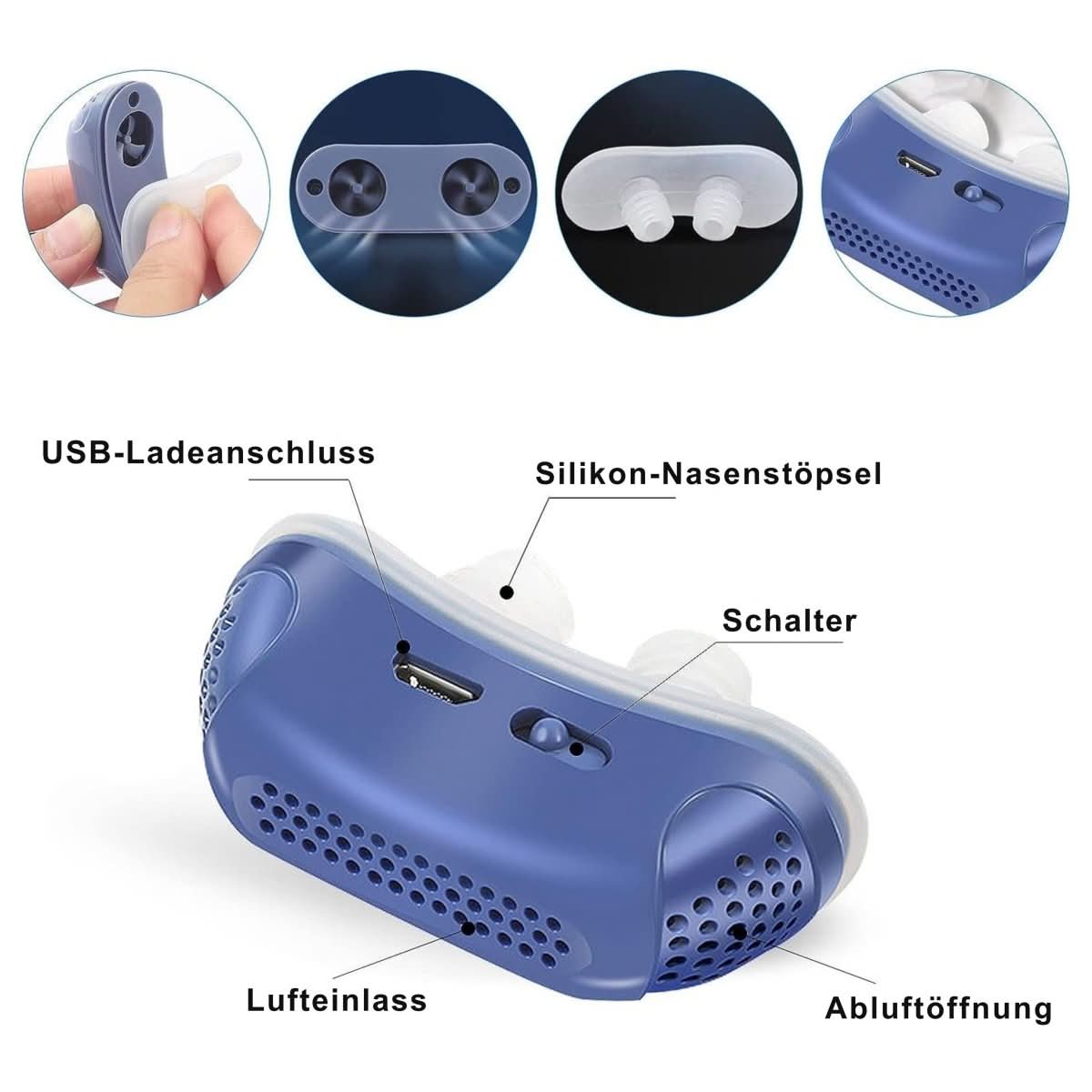 Nasal Insert Anti-Snoring Rechargeable Medical Silicone