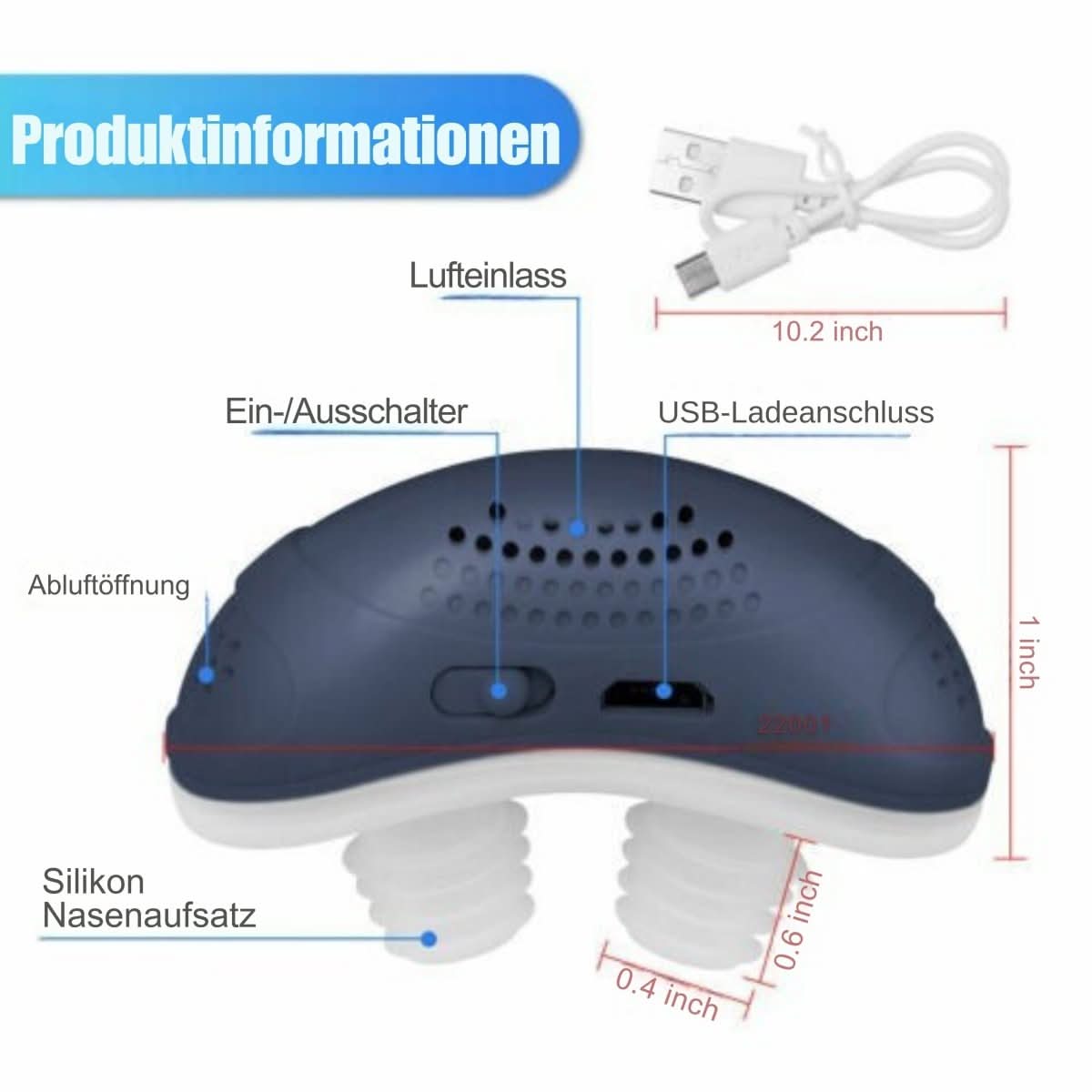 Nasal Insert Anti-Snoring Rechargeable Medical Silicone