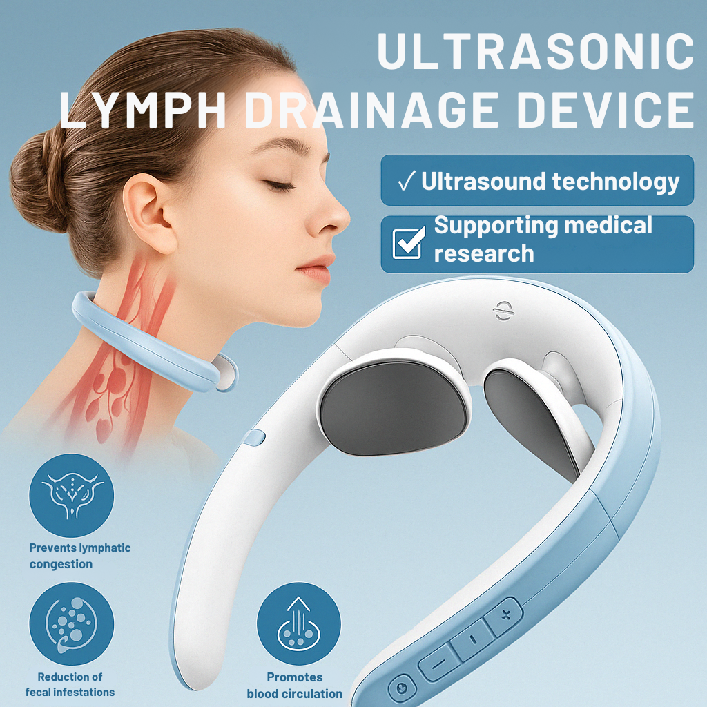 Neck & Body Massager Ultrasound Lymphatic Drainage Wireless Rechargeable