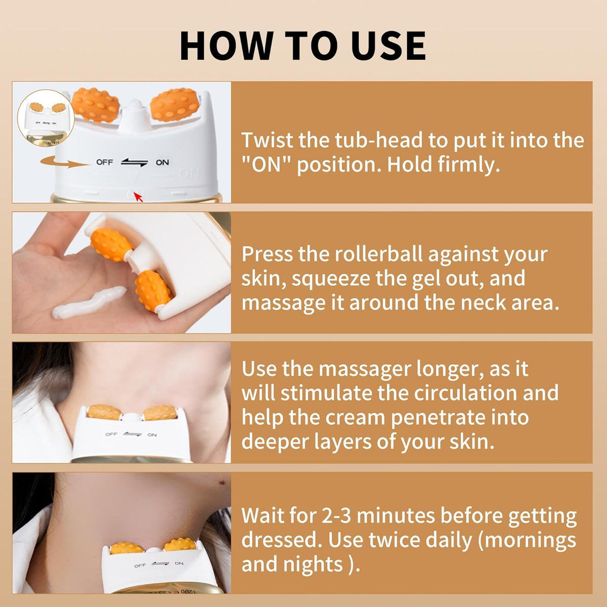 Neck & Décolleté Cream Firming Rollers Set Of 2