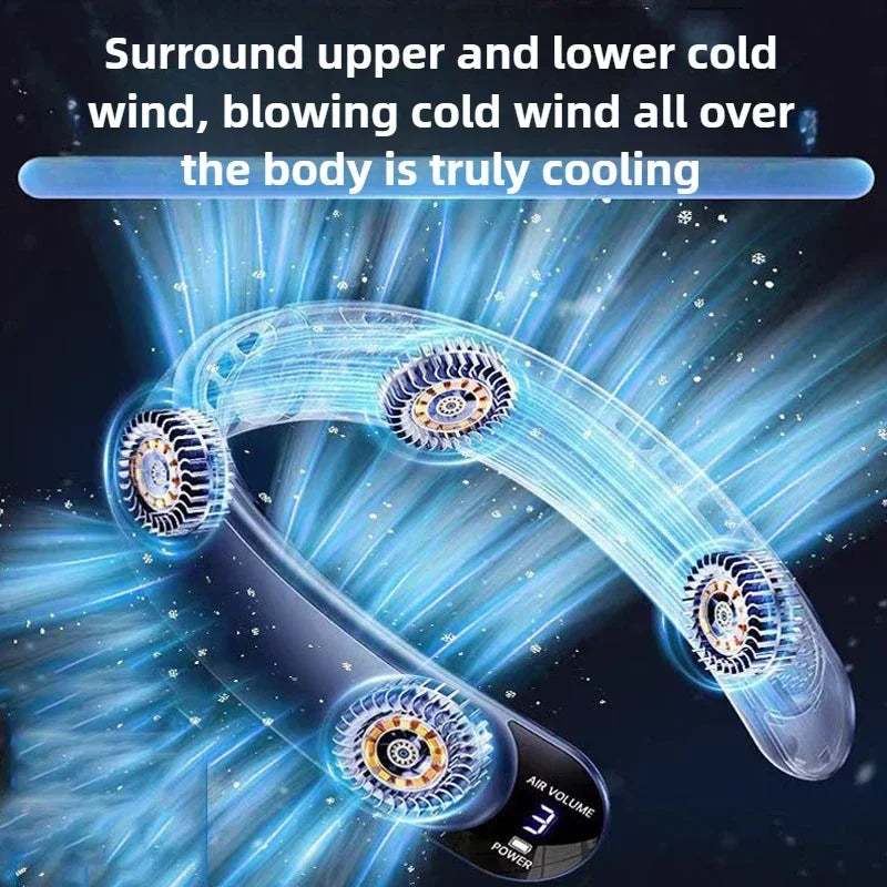 Neck Fan Bladeless 3-Speed LCD Display 4000 mAh Battery