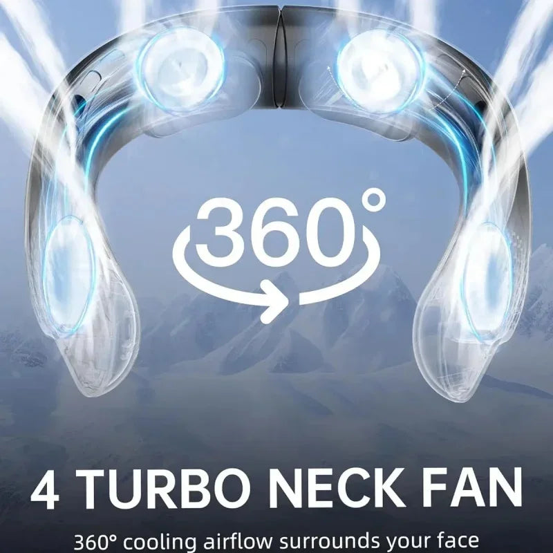 Neck Fan Bladeless 3-Speed LCD Display 4000 mAh Battery