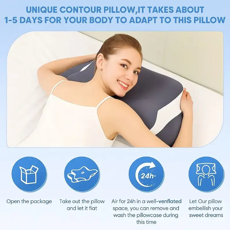Neck Pillow Memory Foam Butterfly Shape Adjustable Double Height