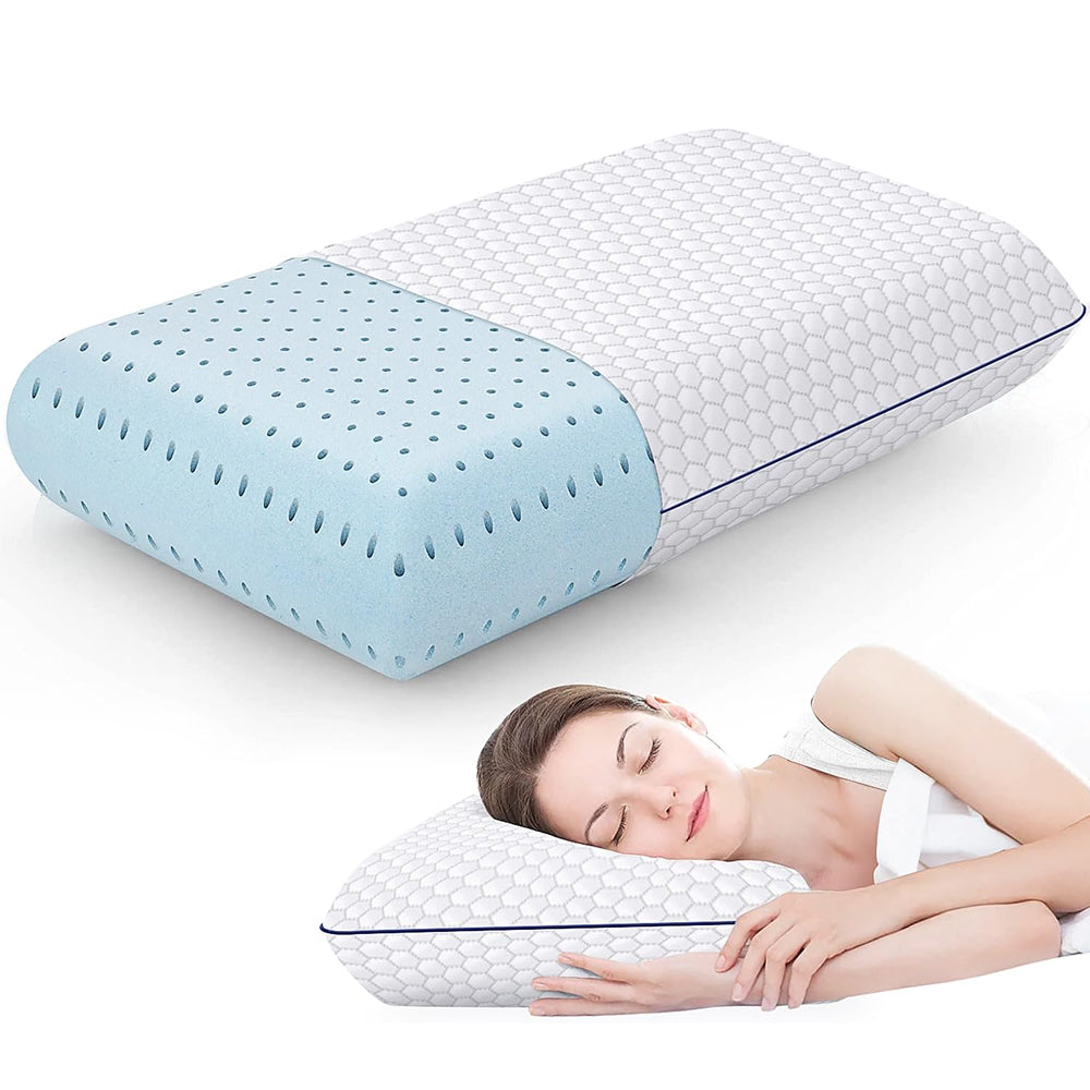 Neck Pillow Memory Foam Cooling Gel Removable Washable Cover
