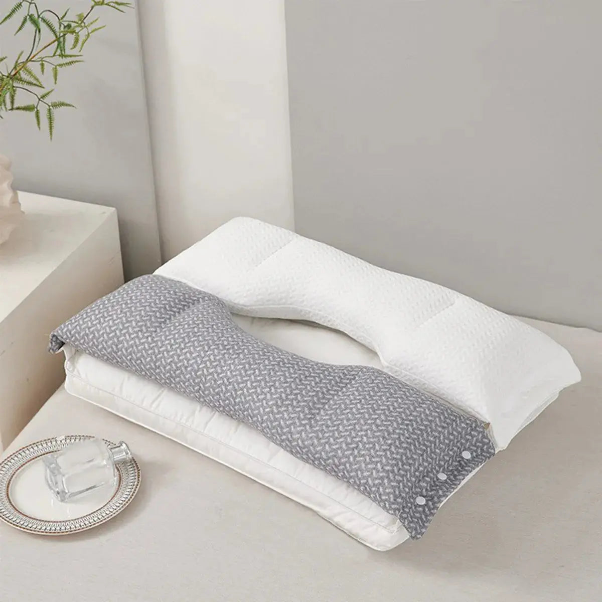Neck Pillow Two-Zone Contour Breathable Cotton Cover