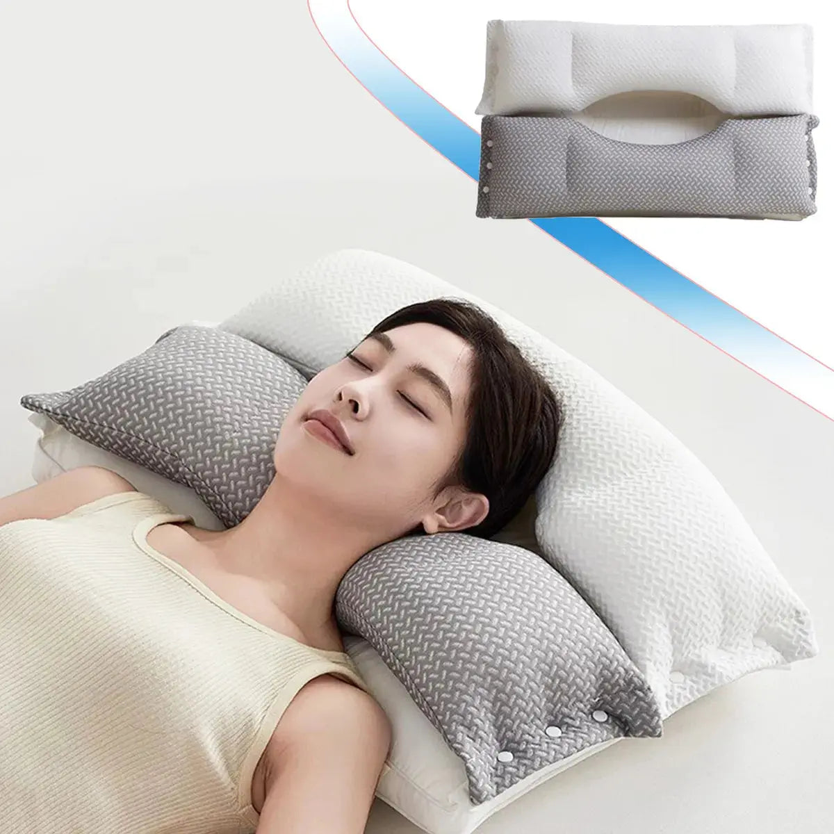 Neck Pillow Two-Zone Contour Breathable Cotton Cover