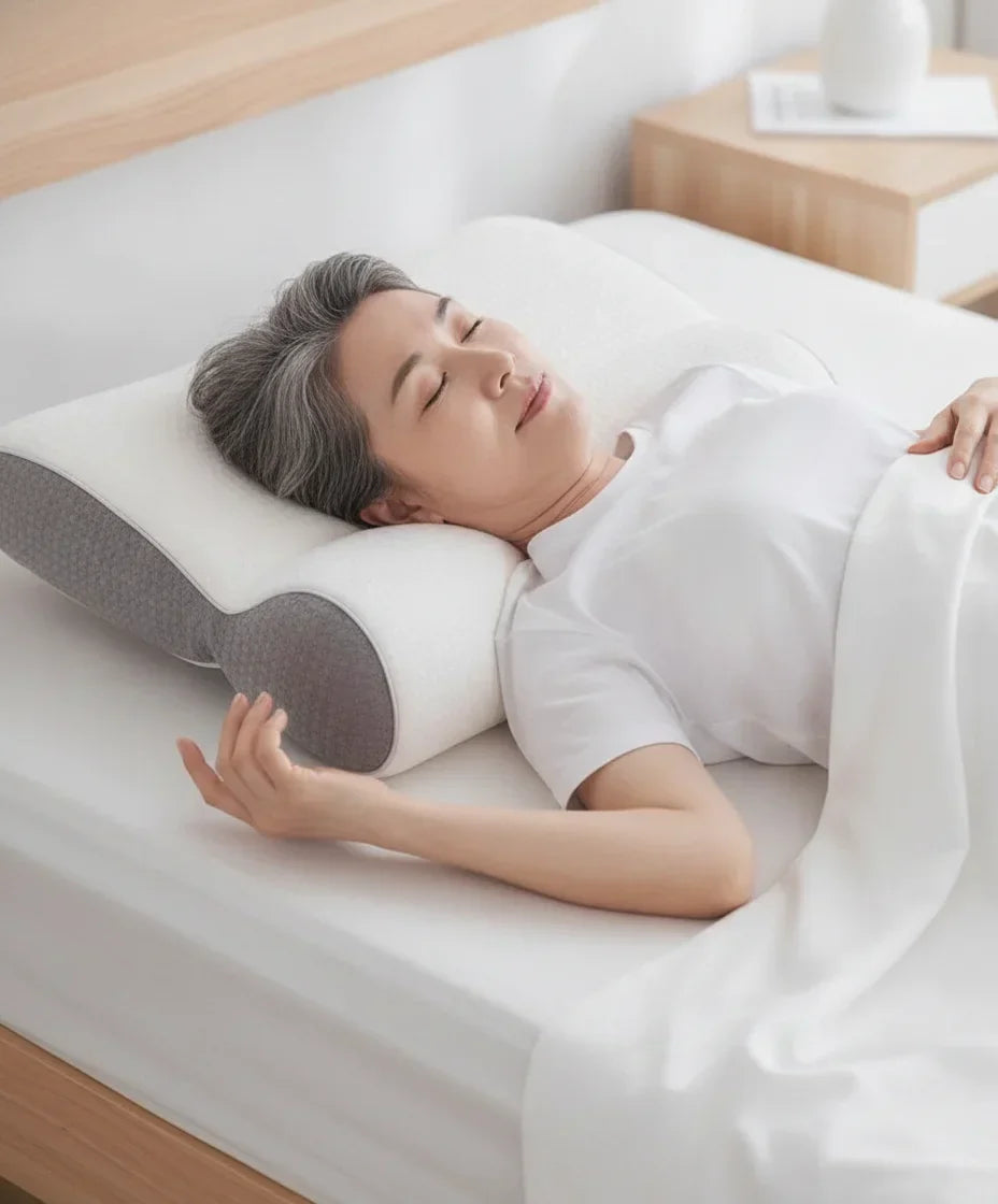 Neck Support Pillow Ergonomic Memory Foam Breathable Cover