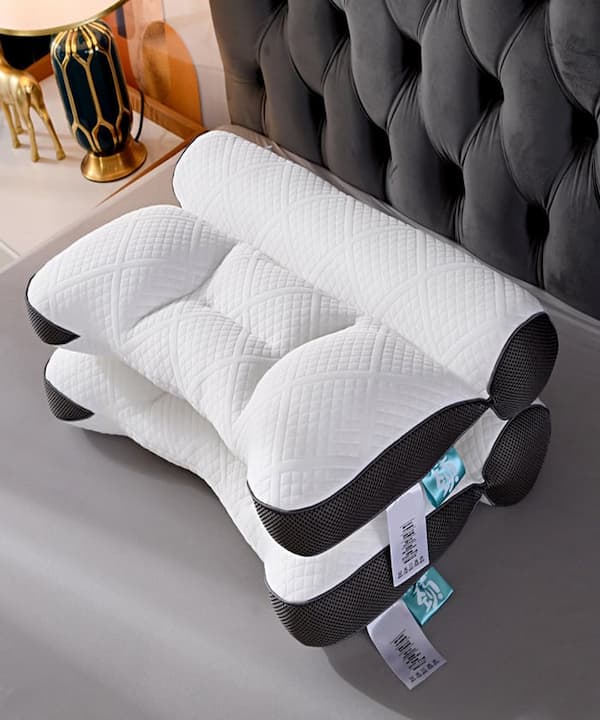 Neck Support Pillow Ergonomic Memory Foam Breathable Cover