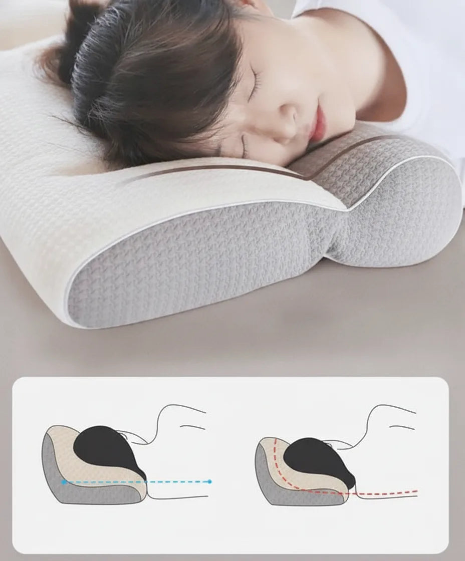 Neck Support Pillow Memory Foam Ergonomic Ear Recess