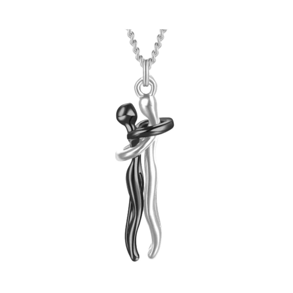 Necklace Embrace Pendant Silver Gold Rose Keepsake