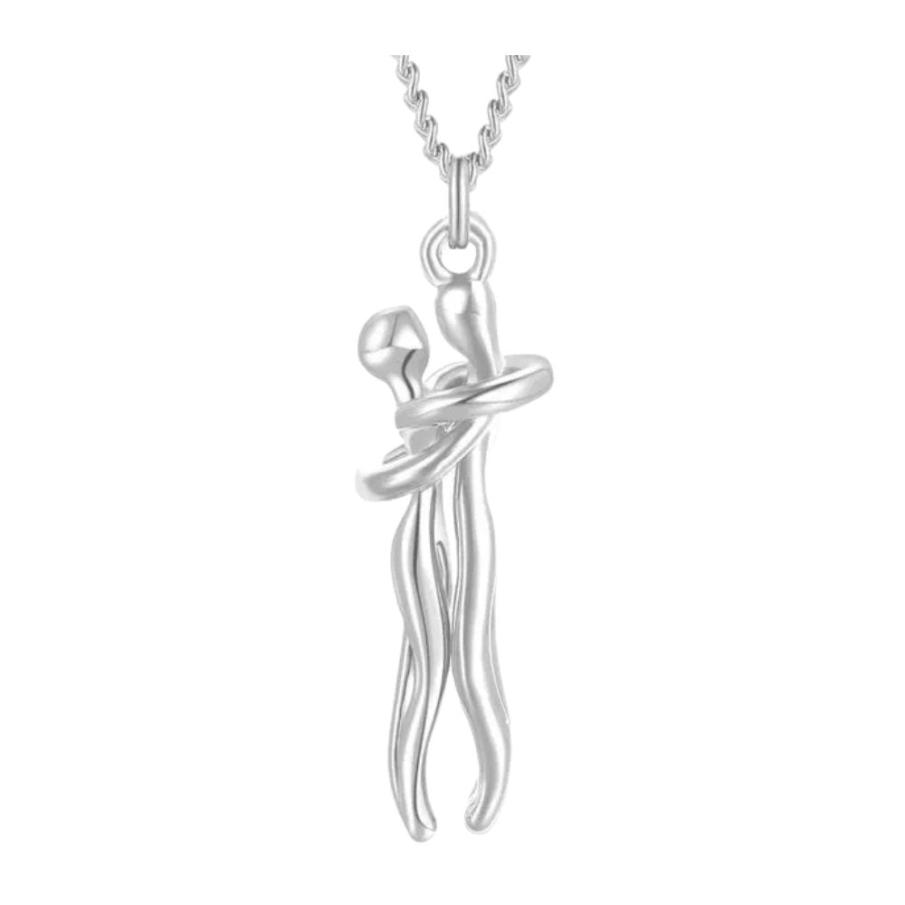 Necklace Embrace Pendant Silver Gold Rose Keepsake