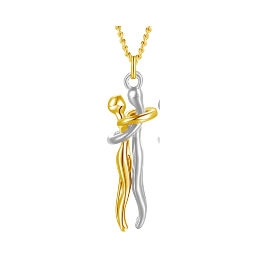 Necklace Embrace Pendant Silver Gold Rose Keepsake