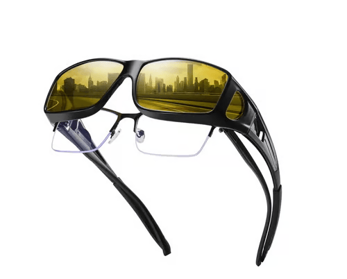Night Driving Glasses Polarized Yellow Wraparound Side Protection