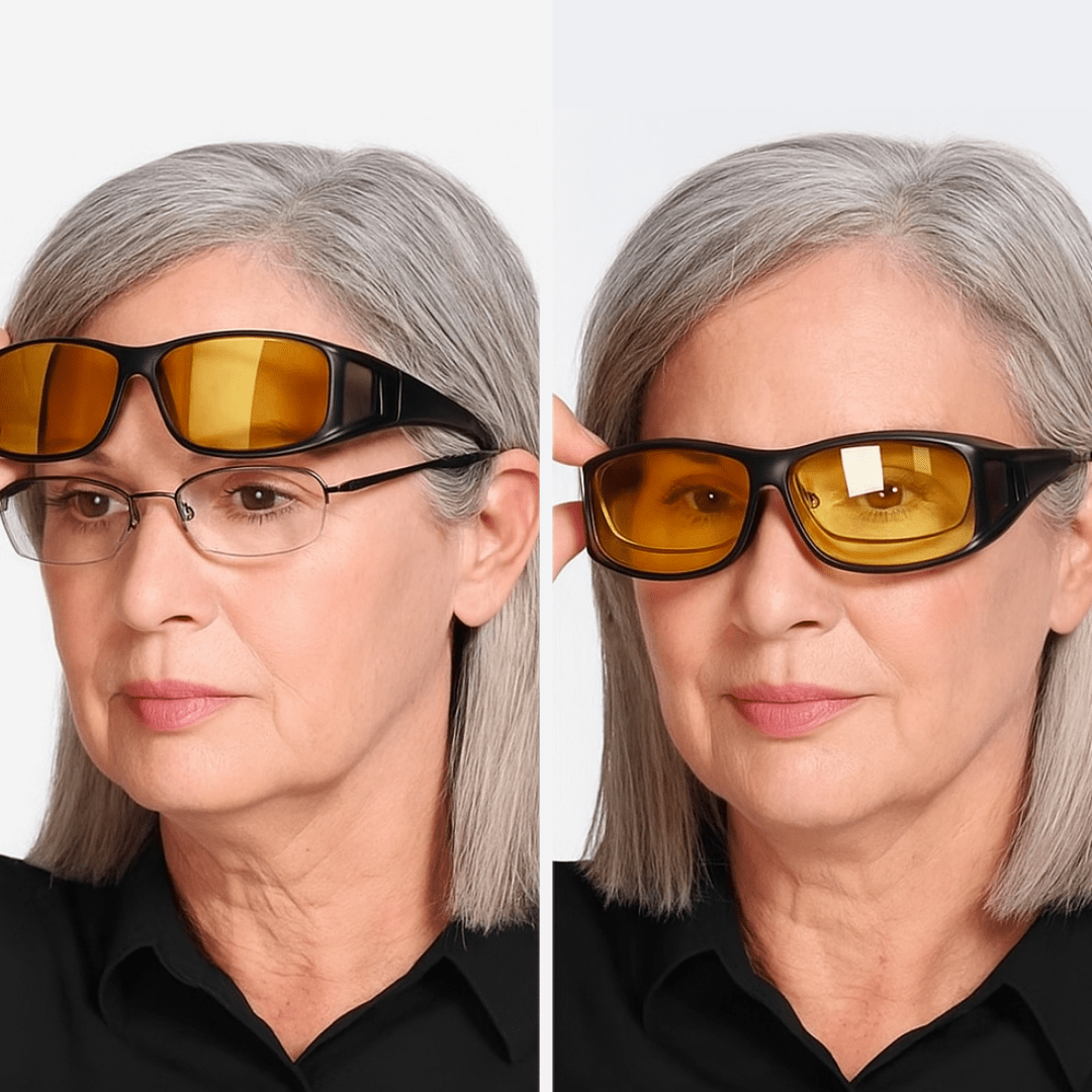 Night Driving Glasses Polarized Yellow Wraparound Side Protection
