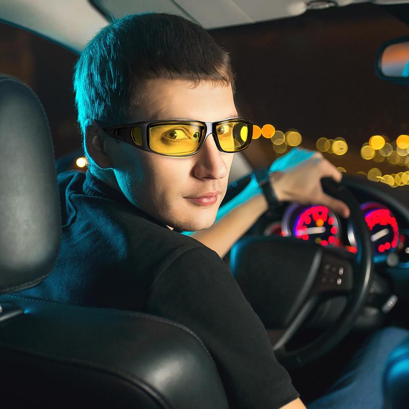 Night Driving Glasses Polarized Yellow Wraparound Side Protection