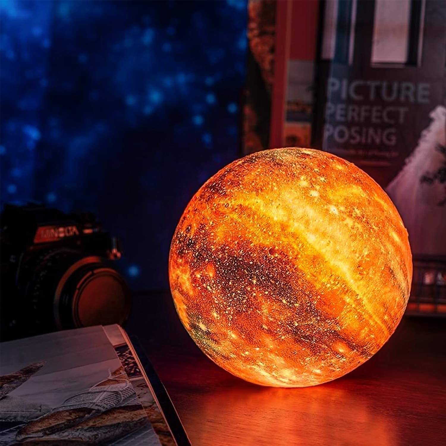Night Light 3D Star Projection Rechargeable & Touch Control