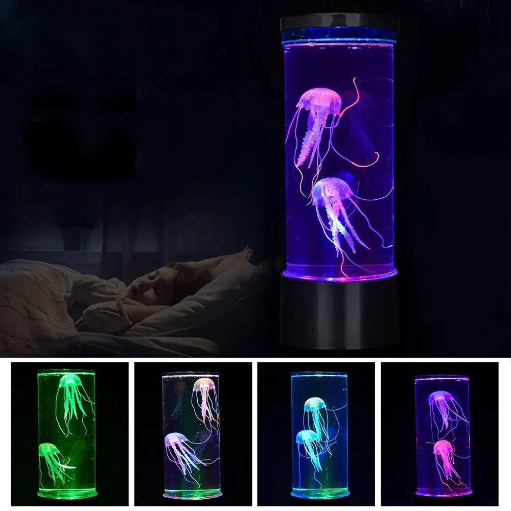 Night Light Floating Silicone Jellyfish Color-Changing LED USB-Powered