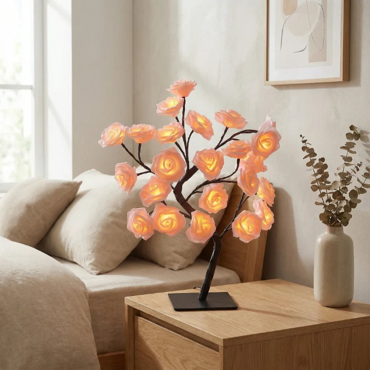 Night Light Rose Blossom USB-Powered Warm LED