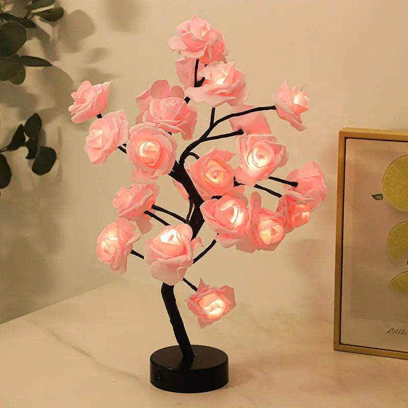 Night Light Rose-Shaped Soft Warm LED USB & Battery