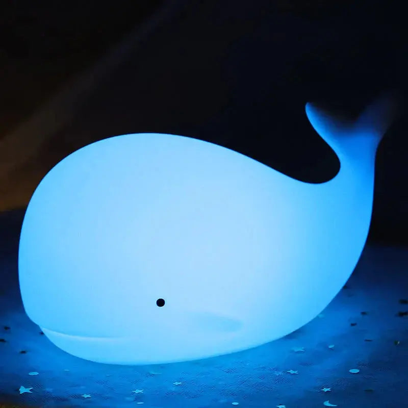 Night Light Whale-Shaped Color-Changing LED Touch Sensor & USB-Powered