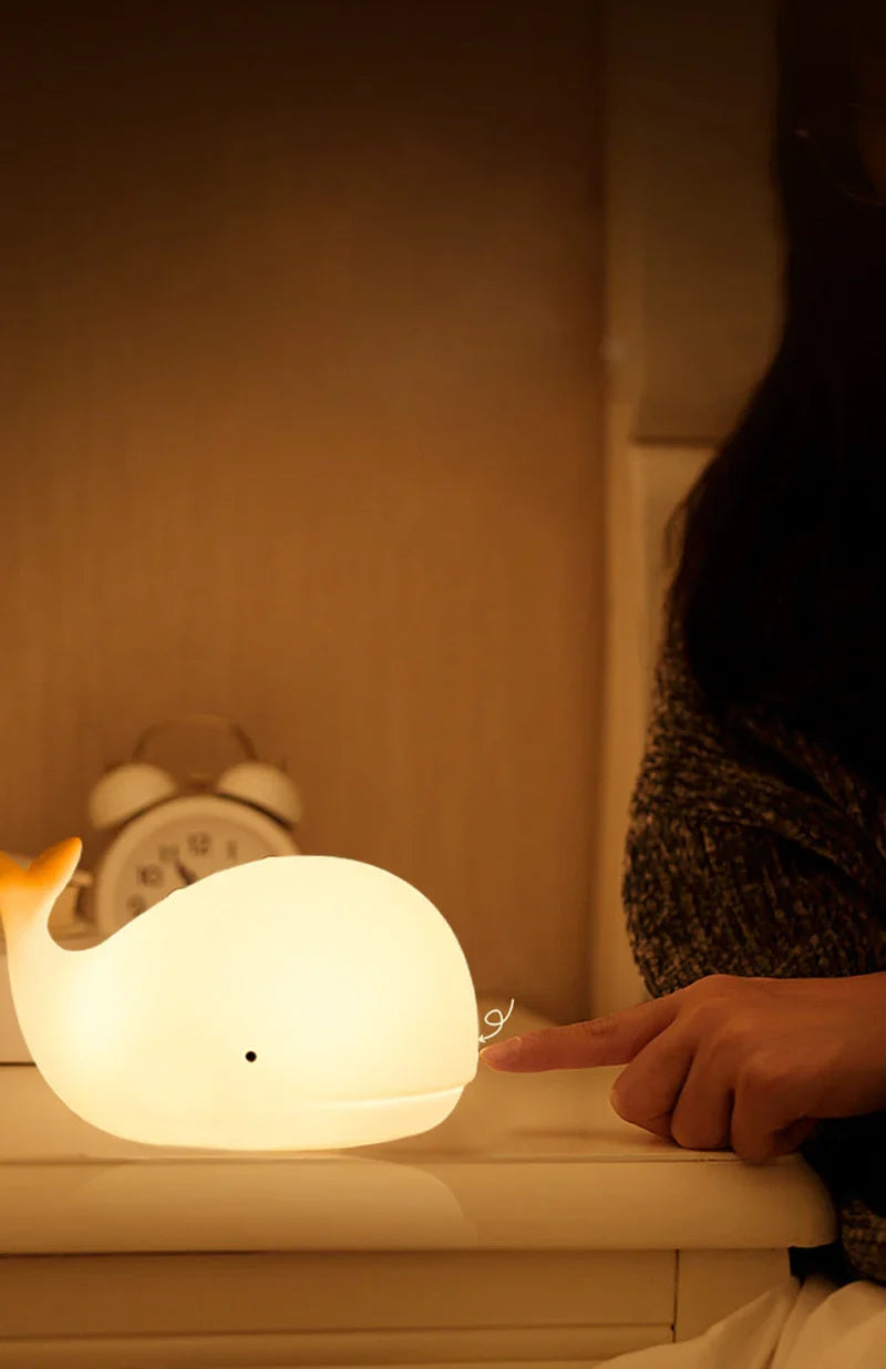 Night Light Whale-Shaped Color-Changing USB Rechargeable