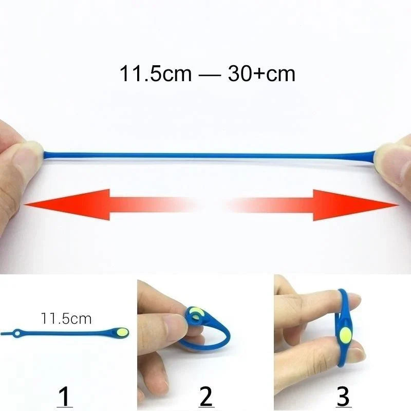 No-Tie Shoelaces Stretchable Silicone Universal Fit Set of 12