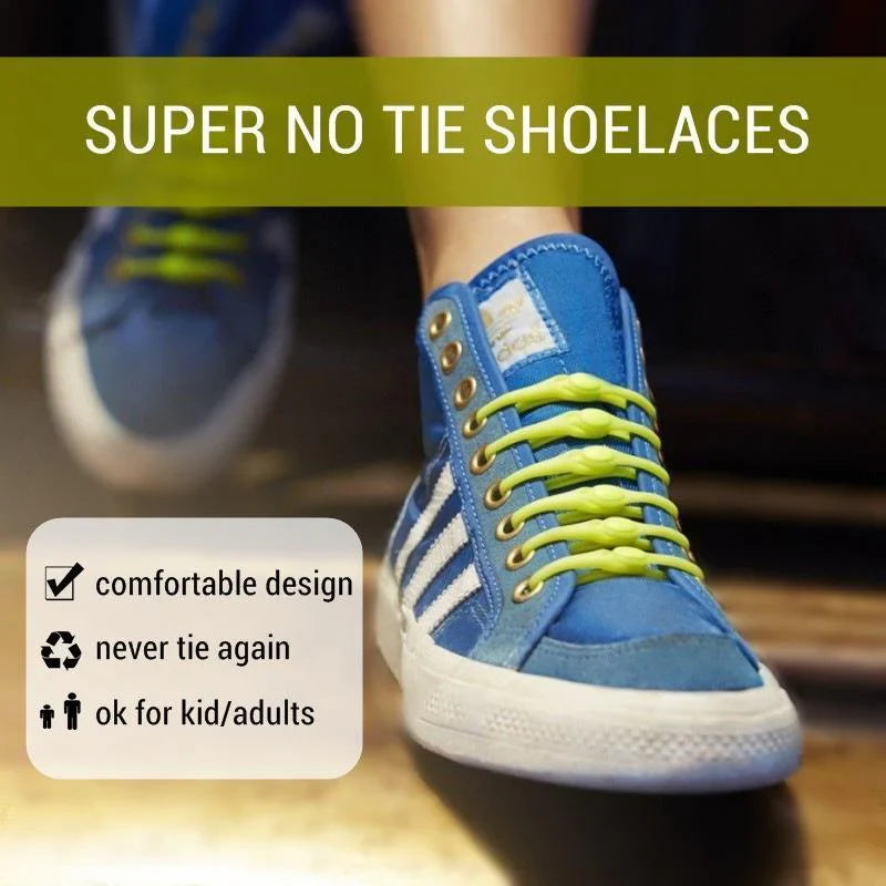 No-Tie Shoelaces Stretchable Silicone Universal Fit Set of 12