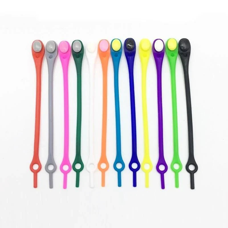 No-Tie Shoelaces Stretchable Silicone Universal Fit Set of 12