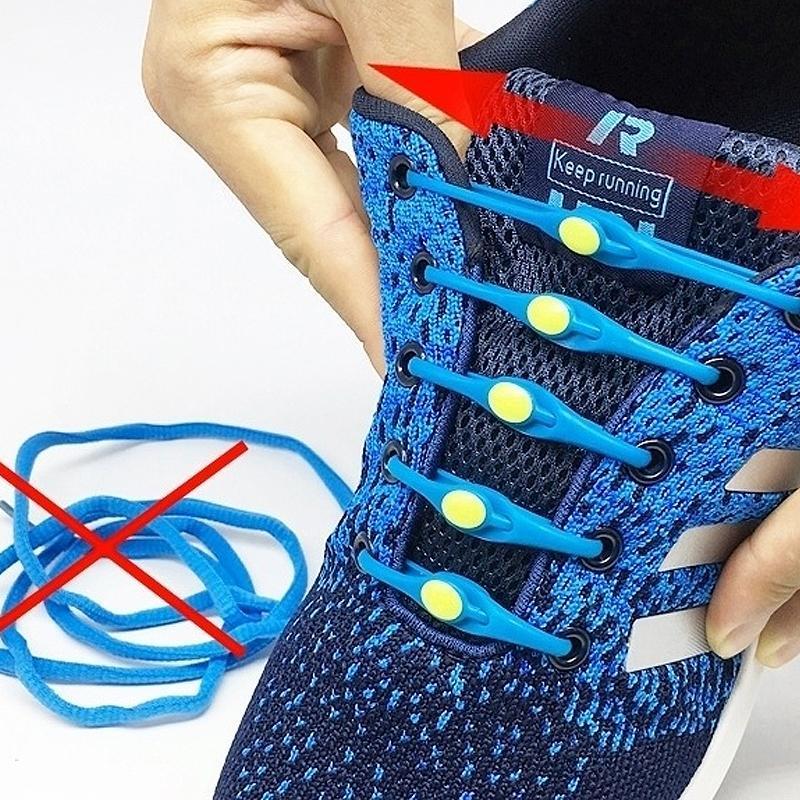 No-Tie Shoelaces Stretchable Silicone Universal Fit Set of 12