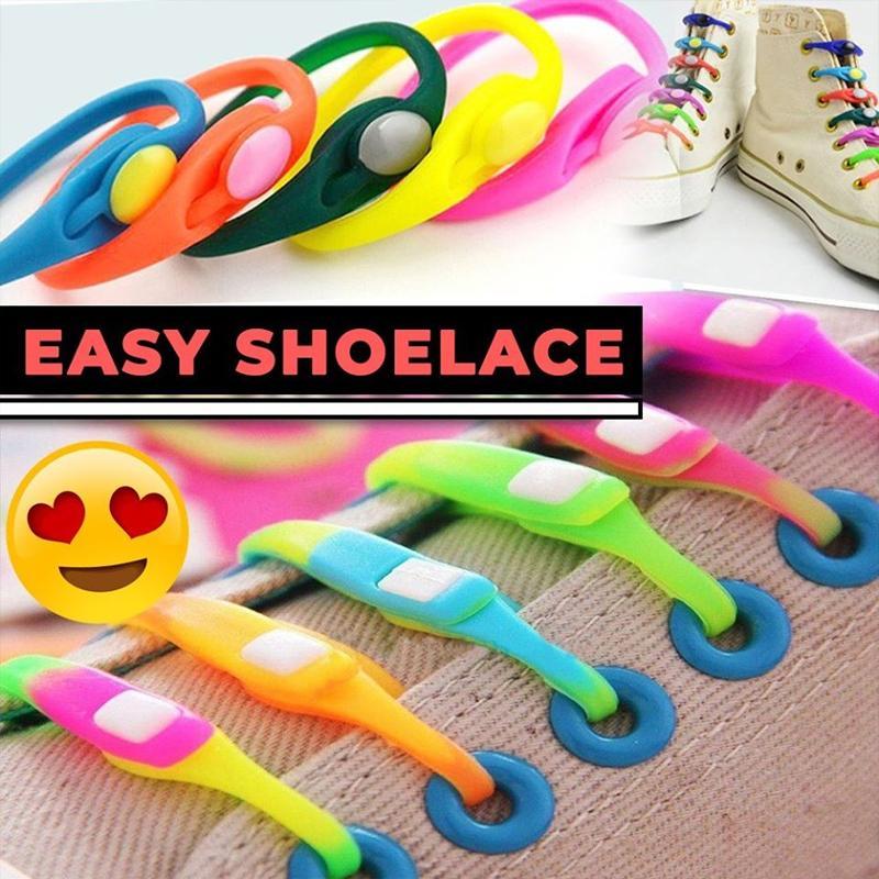 No-Tie Shoelaces Stretchable Silicone Universal Fit Set of 12