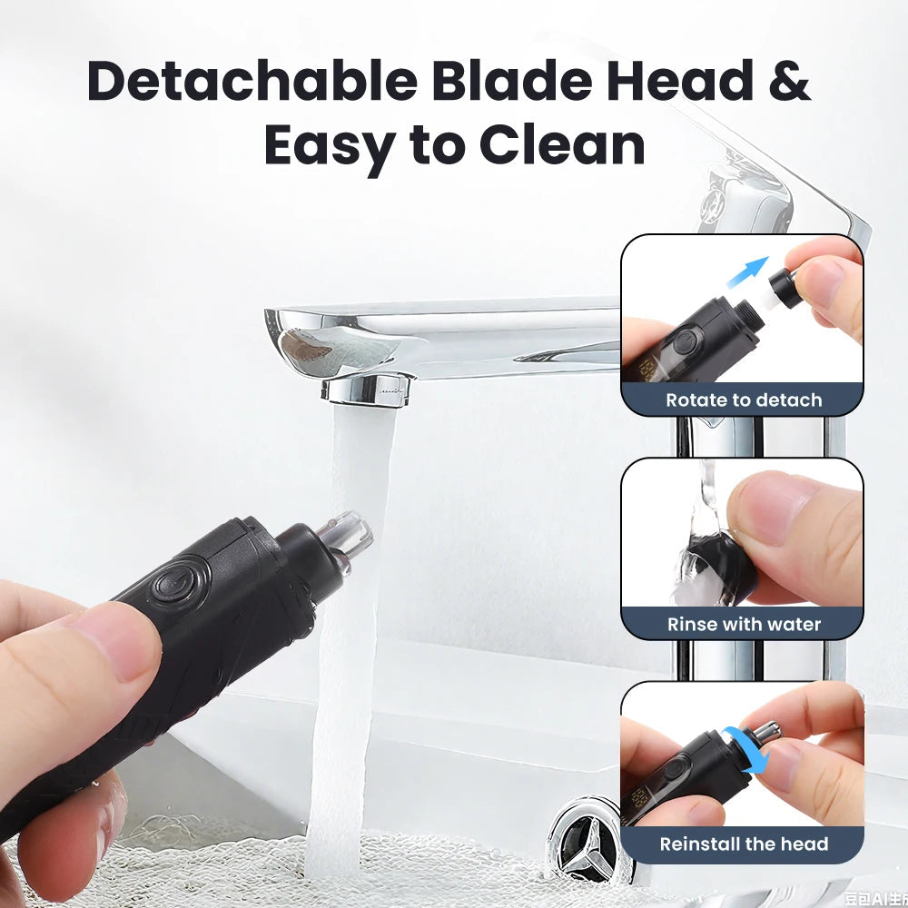 Nose & Ear Hair Trimmer USB Rechargeable Waterproof