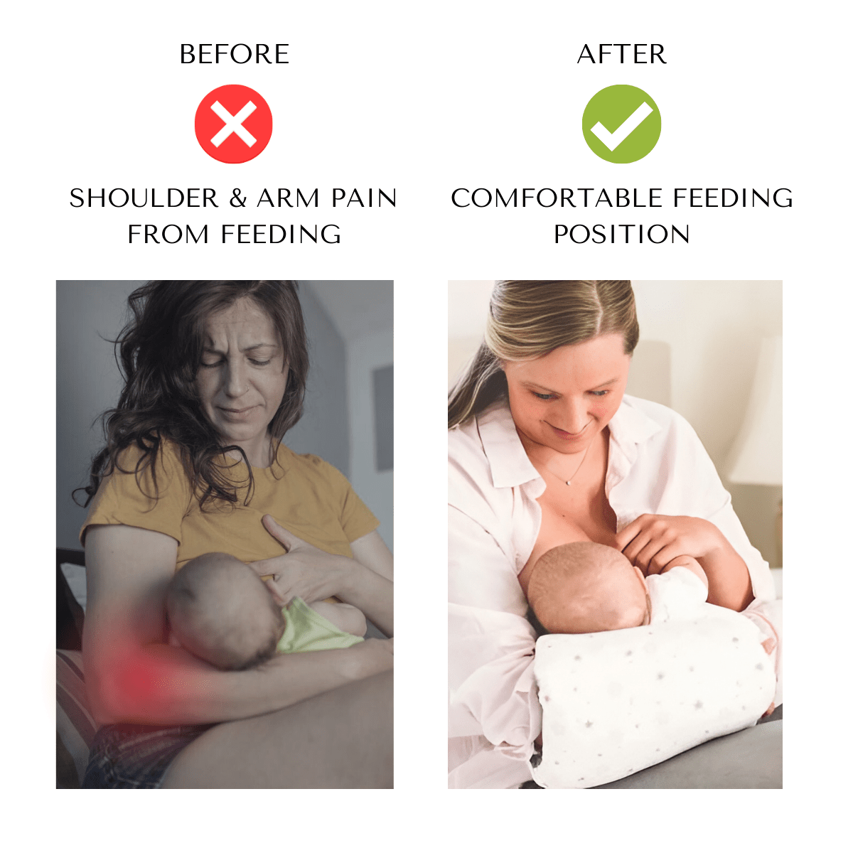 Nursing Pillow Slip-On Armrest 2-Pack Cotton