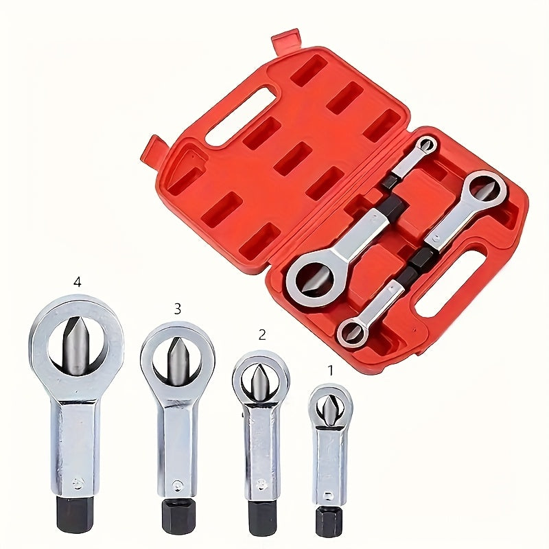 Nut Splitter Set Hardened Wedge Steel With Carrying Case