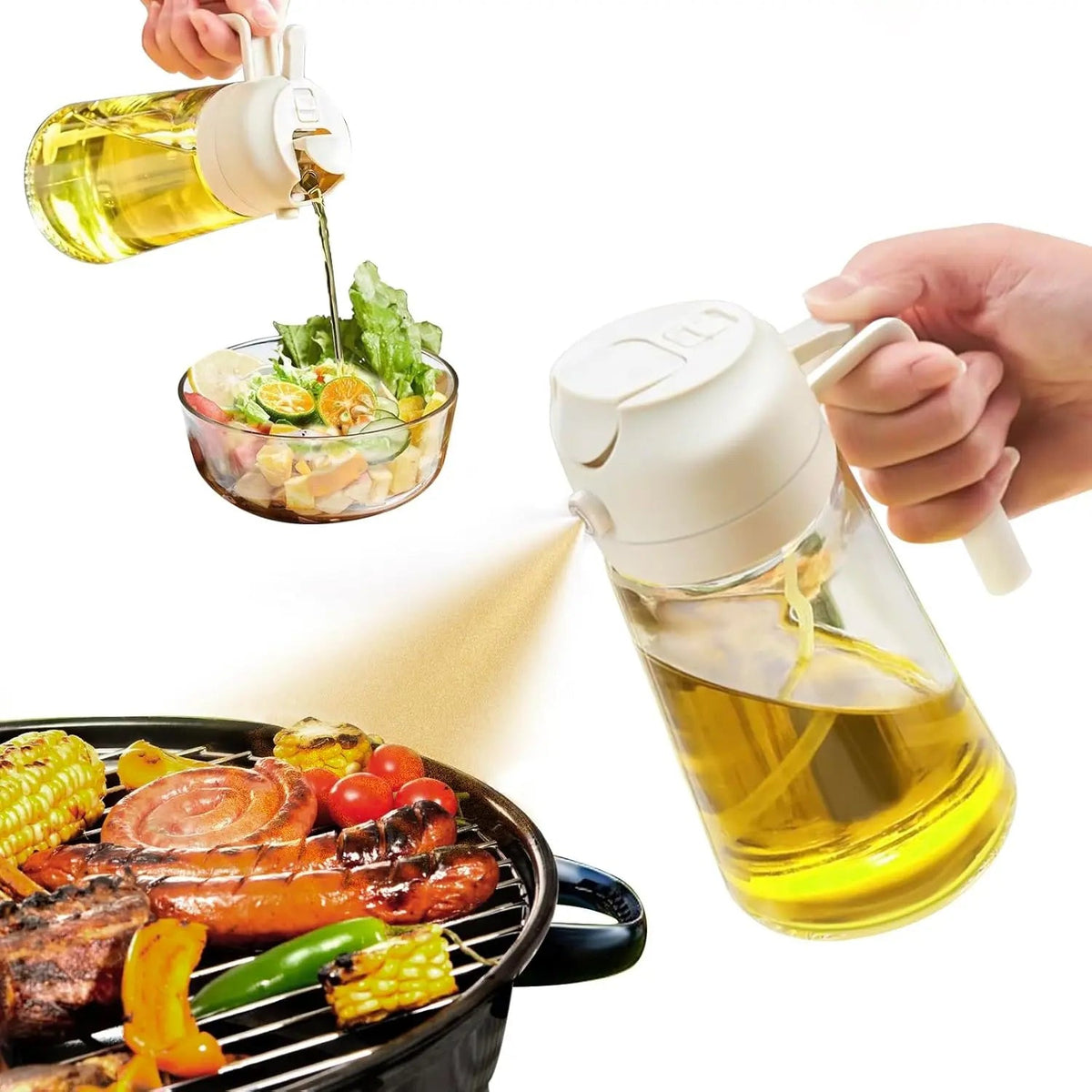 Oil Dispenser Glass 470 mL Spray & Pour