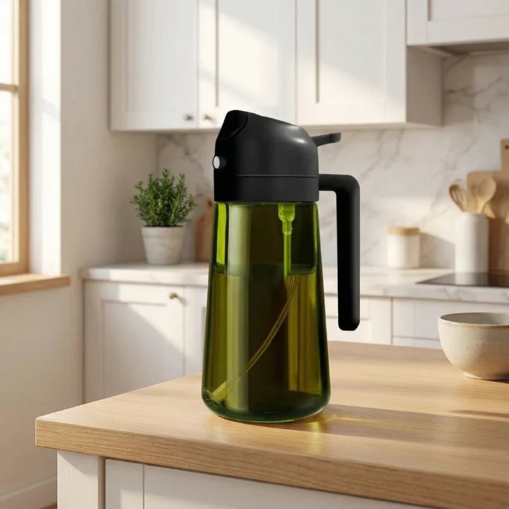 Oil Dispenser Set of 2 Spray & Pour Drip-Free