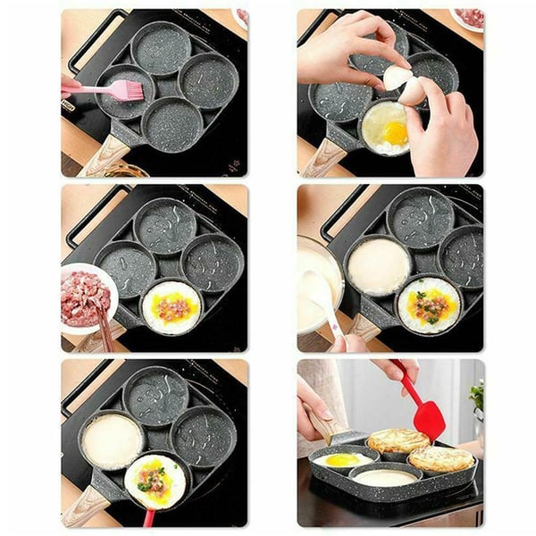 Omelette Pan Four-Cavity Non-Stick Induction Compatible
