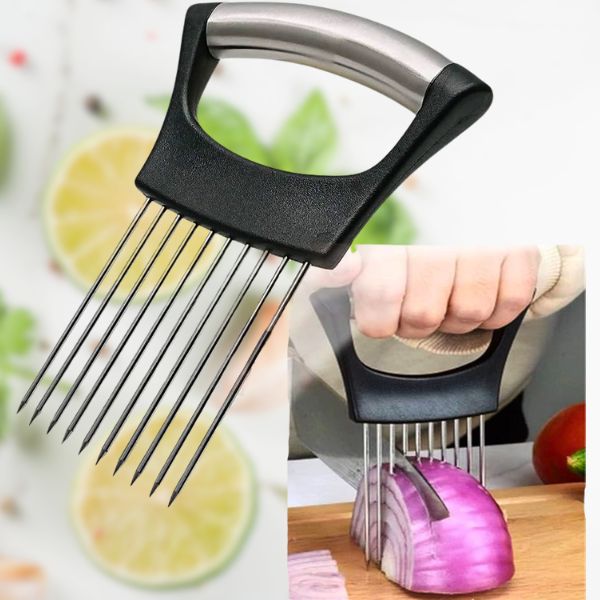 Onion Holder Stainless Steel Spikes Non-Slip Handle