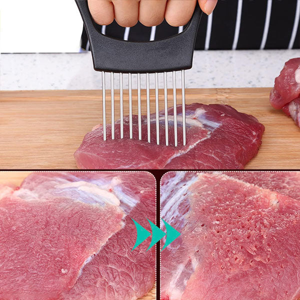 Onion Holder Stainless Steel Spikes Non-Slip Handle