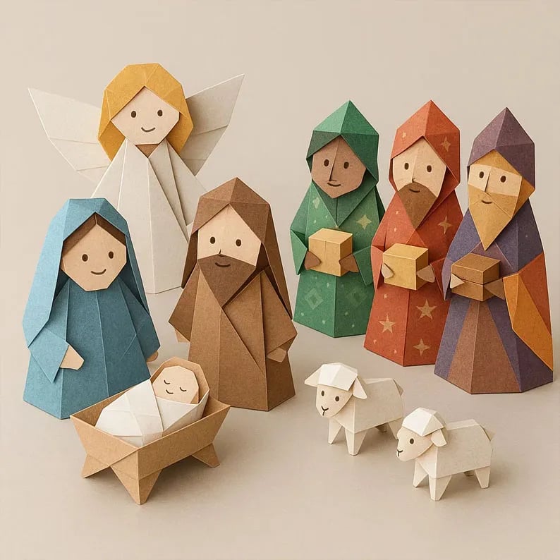 Origami Kit 50 Pre-Printed Animals FSC-Certified Paper Beginner-Friendly