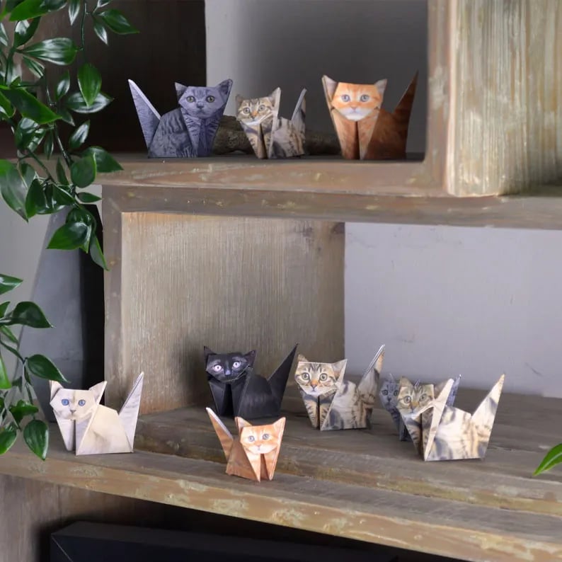 Origami Kit 50 Pre-Printed Animals FSC-Certified Paper Beginner-Friendly