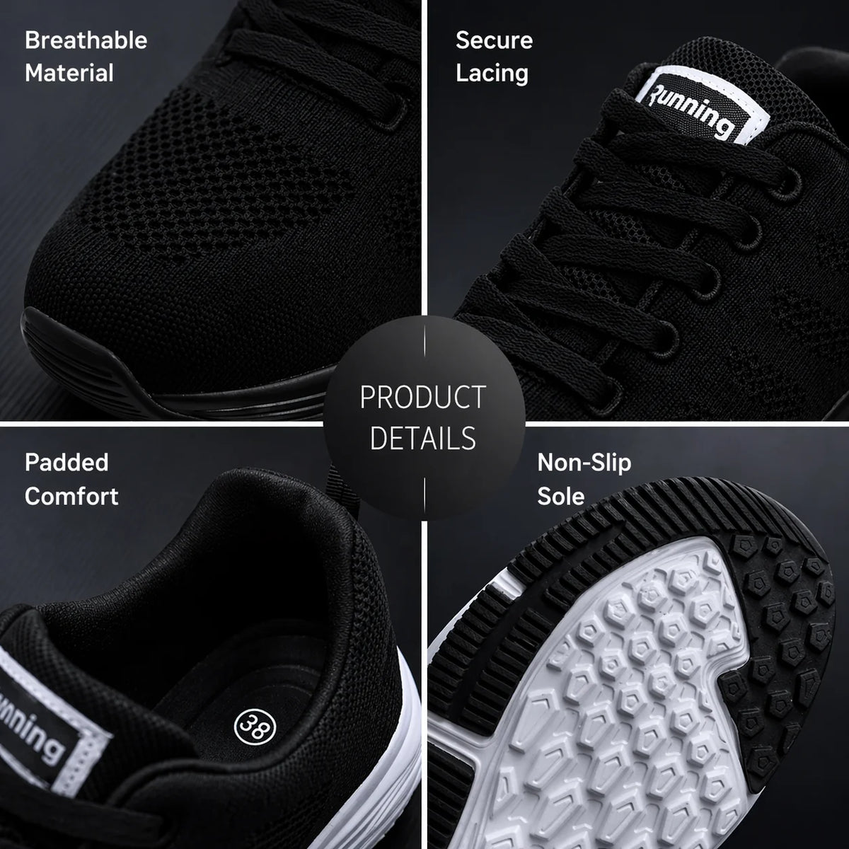 Orthopedic Shoes Gel Core Cushioning & Arch Support