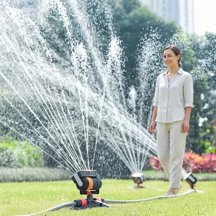 Oscillating Lawn Sprinkler 16 Nozzles Double Filter