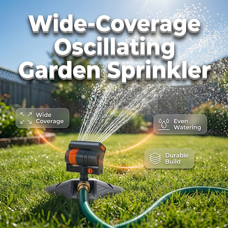 Oscillating Lawn Sprinkler Adjustable Spray Width & Weighted Base