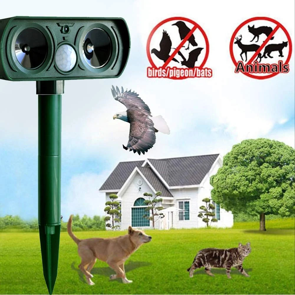 Outdoor Dog Repeller Ultrasonic Solar Powered 8 m Range