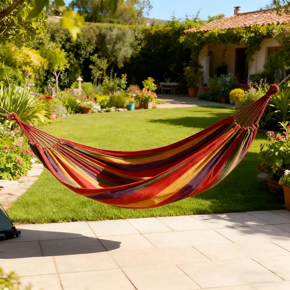 Outdoor Hammock Breathable Cotton Polyester Ropes & Carry Bag